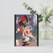 Samurai Warrior Fighting on a Horse, Yoshitoshi Briefkaart (Staand voorkant)