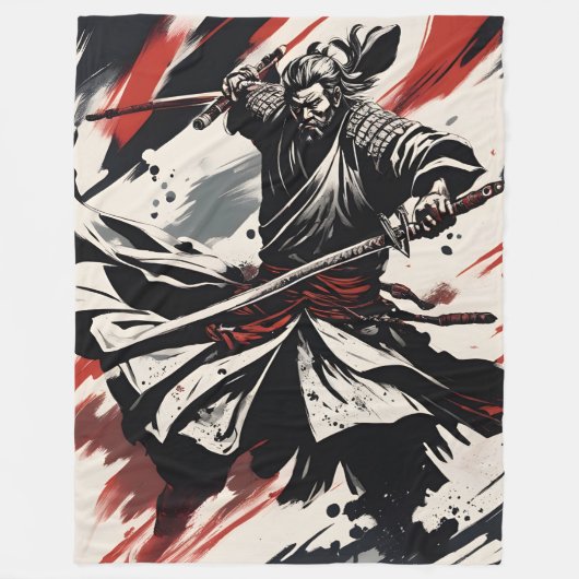 Samurai Warrior Fleece Deken (Voorkant)