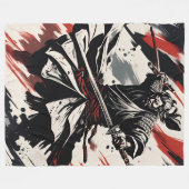 Samurai Warrior Fleece Deken (Voorkant (Horizontaal))