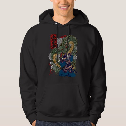 Samurai Warrior geconfronteerd met felle Japanse d Hoodie (Voorkant)