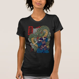 Samurai Warrior geconfronteerd met felle Japanse d T-shirt