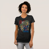 Samurai Warrior geconfronteerd met felle Japanse d T-shirt (Voorkant volledig)