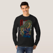Samurai Warrior geconfronteerd met felle Japanse d T-shirt (Voorkant volledig)