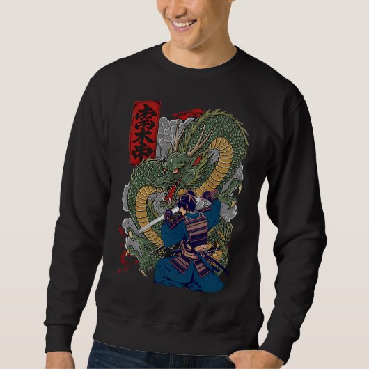 Samurai Warrior geconfronteerd met felle Japanse d Trui (Voorkant)