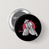 Samurai Warrior Hits met Katana Ronde Button 5,7 Cm (Voorkant /achterkant)