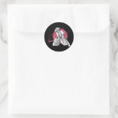 Samurai Warrior Hits met Katana Ronde Sticker (Tas)