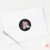 Samurai Warrior Hits met Katana Ronde Sticker (Envelop)