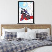 Samurai Warrior Holding a Katana, Yoshitoshi Canvas Afdruk (Insitu (Slaapkamer))