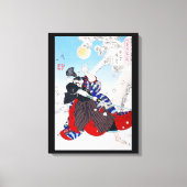 Samurai Warrior Holding a Katana, Yoshitoshi Canvas Afdruk (Voorkant)