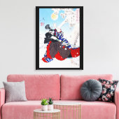 Samurai Warrior Holding a Katana, Yoshitoshi Canvas Afdruk (Insitu (Woonkamer))