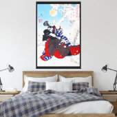 Samurai Warrior Holding a Katana, Yoshitoshi Canvas Afdruk (Insitu (Slaapkamer))