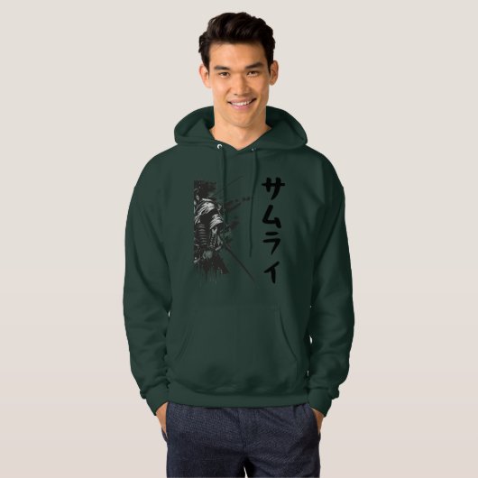Samurai Warrior Hooded Sweatshirt – Japanese Samur (Voorkant volledig)