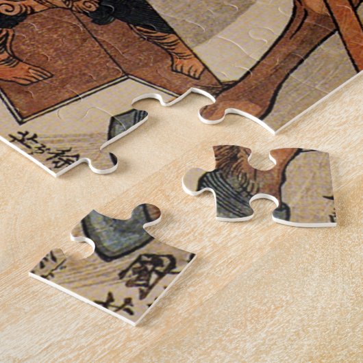 Samurai warrior houtafval ukiyo-e legpuzzel (Zijkant)