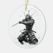 Samurai Warrior in Action Japanese Art Ceramic  Keramisch Ornament (Links)