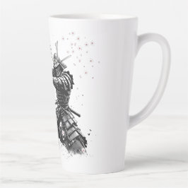 Samurai Warrior in Action Japanese Art Ceramic  Latte Mok