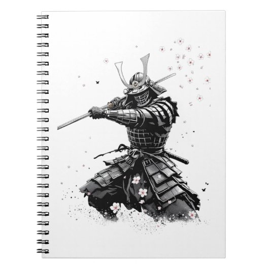 Samurai Warrior in Action Japanese Art Ceramic  Notitieboek (Voorkant)