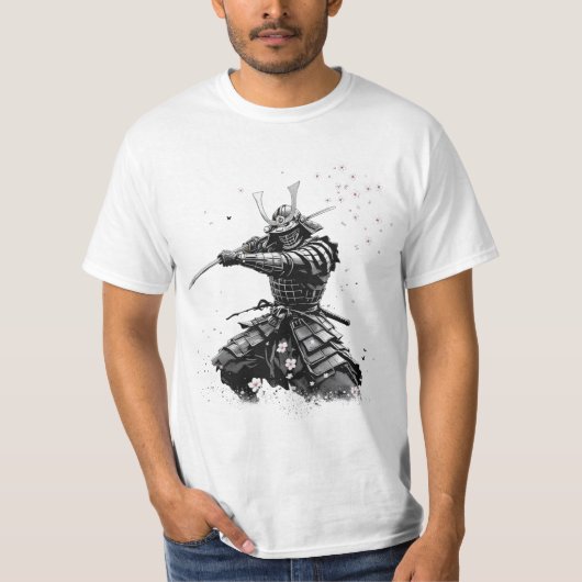 Samurai Warrior in Action Japanese Art Ceramic T-shirt (Voorkant)