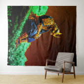 Samurai Warrior in Golden Armor – Epic Japanese Wandkleed (In Situ (horizontaal))