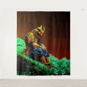 Samurai Warrior in Golden Armor – Epic Japanese Wandkleed (Voorkant)