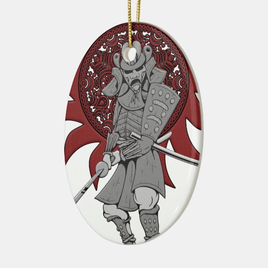 Samurai Warrior Japan Keramisch Ornament (Links)