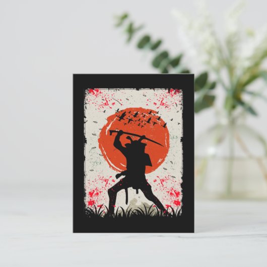 Samurai Warrior Japanese Swordsman Briefkaart (Staand voorkant)