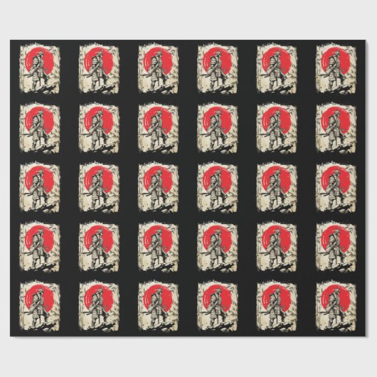 Samurai Warrior Japanse Hero Japan Zwaardmannen Cadeaupapier (Vlak)