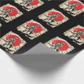 Samurai Warrior Japanse Hero Japan Zwaardmannen Cadeaupapier (Hoek)
