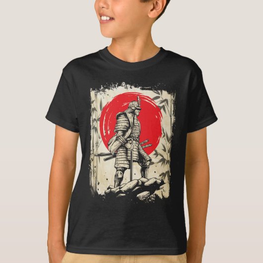 Samurai Warrior Japanse Hero Japan Zwaardmannen T-shirt (Voorkant)