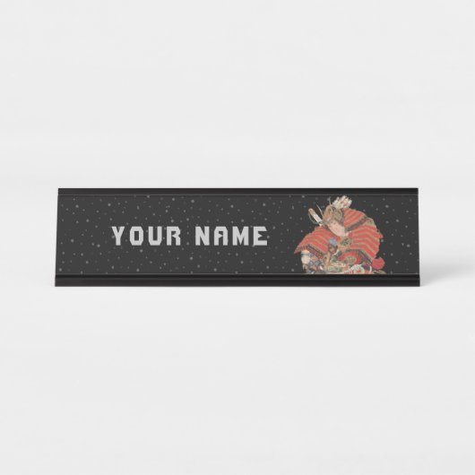 Samurai Warrior  Japanse kunst Bureau Naambordje (Voorkant)