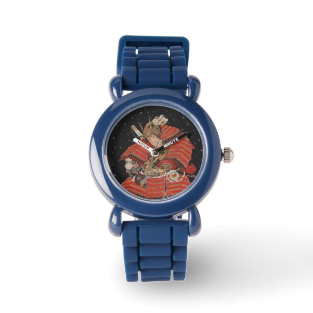 Samurai Warrior  Japanse kunst Horloge (Voorkant)