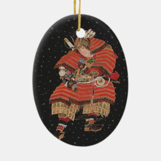 Samurai Warrior Japanse kunst Keramisch Ornament (Achterkant)
