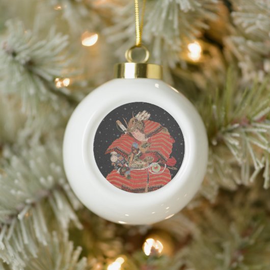 Samurai Warrior  Japanse kunst Keramische Bal Ornament (Boom)