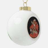 Samurai Warrior  Japanse kunst Keramische Bal Ornament (Links)