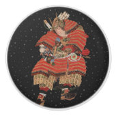 Samurai Warrior  Japanse kunst Keramische Knop (Voorkant)