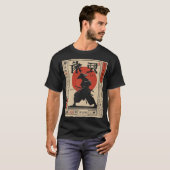 Samurai Warrior Japanse Rode Zon Traditionele Kuns T-shirt (Voorkant volledig)