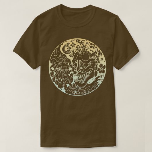 Samurai Warrior Mask, Hannya Oni Mask Japan Anime1 T-shirt (Design voorkant)