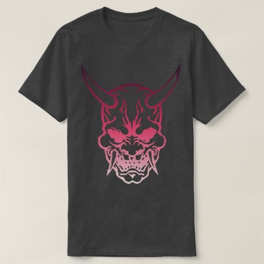 Samurai Warrior Mask, Hannya Oni Mask Japan Anime T-shirt (Design voorkant)