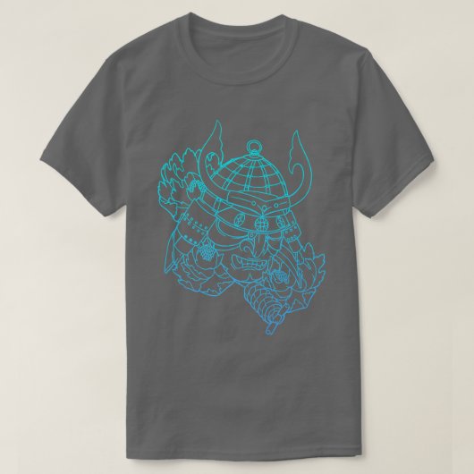 Samurai Warrior Mask, Hannya Oni Mask Japan Anime T-shirt (Design voorkant)