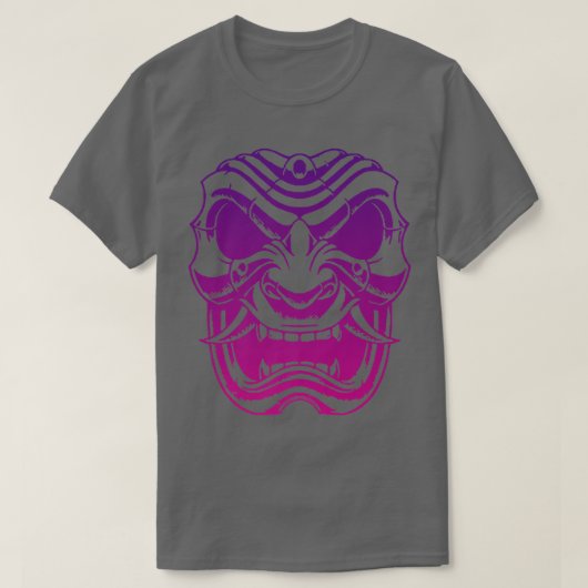 Samurai Warrior Mask, Hannya Oni Mask Japan Anime T-shirt (Design voorkant)