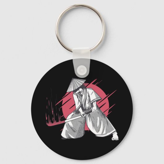 Samurai Warrior met Katana Sleutelhanger (Voorkant)