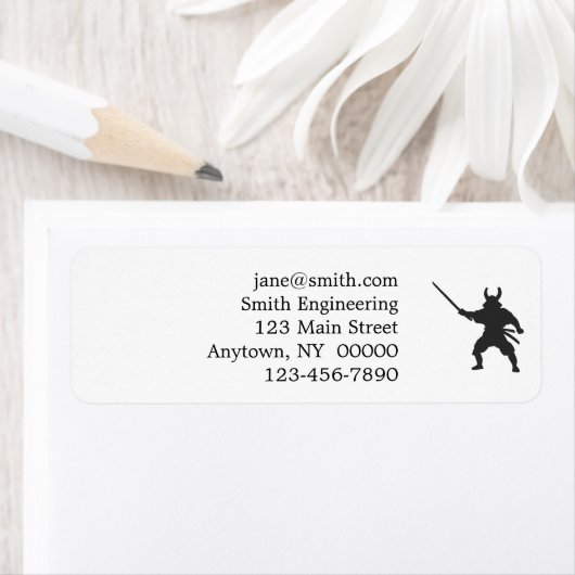 Samurai Warrior met zwaard - Kies achterkleur Etiket (Insitu)