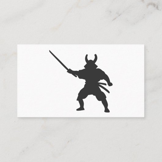 Samurai Warrior met zwaard - Kies achterkleur Visitekaartje (Achterkant)