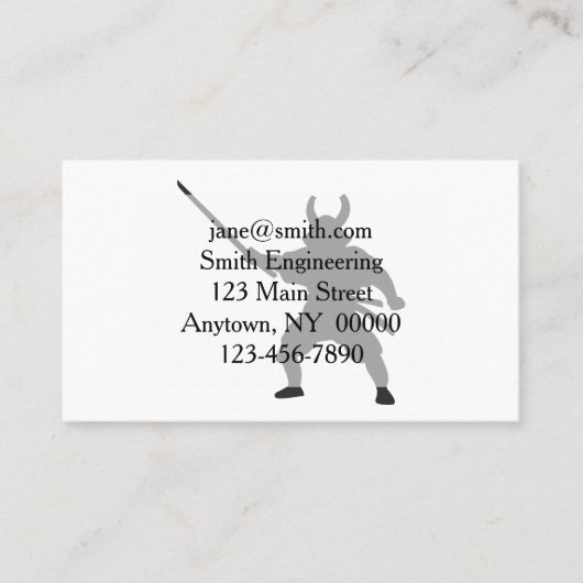 Samurai Warrior met zwaard - Kies achterkleur Visitekaartje (Voorkant)