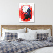Samurai Warrior met zwarte panter! Canvas Afdruk (Insitu (Slaapkamer))