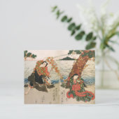 Samurai Warrior op het strand Briefkaart (Staand voorkant)