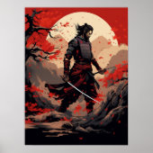 Samurai Warrior op Sunset Poster (Voorkant)