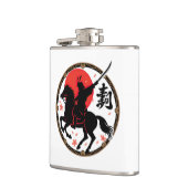 Samurai Warrior Rising Sun Flask Heupfles (Links)