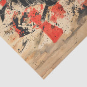  Samurai Warrior schilderij Tissuepapier (Detail)