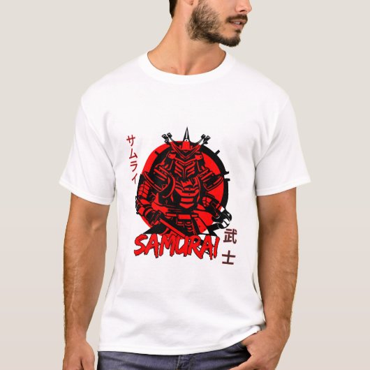 Samurai Warrior Shirt – Engelse & Japanse tekst (Voorkant)