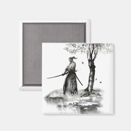Samurai-warrior silhouette magneet (Voorkant / Achterkant)